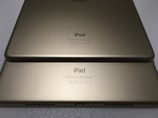 iPad Pro 9.7inch vs 12.9inch - back bottom view